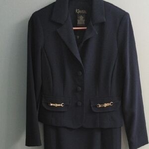 NWT K Petite Collection Size 4 P Navy Blue Blazer With Matching Dress 👗